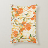 継ぎ目のない花柄。アレンジオレンジアイリスf アクセントクッション (正面(垂直))