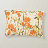 継ぎ目のない花柄。アレンジオレンジアイリスf アクセントクッション (裏面)
