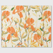 継ぎ目のない花柄。アレンジオレンジアイリスf ラッピングペーパー (フラット)
