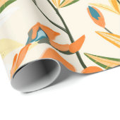 継ぎ目のない花柄。アレンジオレンジアイリスf ラッピングペーパー (ロールコーナー)