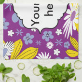 継ぎ目のない花柄 キッチンタオル (折り畳み)