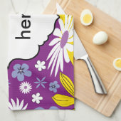 継ぎ目のない花柄 キッチンタオル (四つ折り)