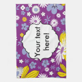 継ぎ目のない花柄 キッチンタオル (縦)