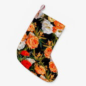 継ぎ目のない花柄。バラとリシアンサス スモールクリスマスストッキング (正面 (吊り時))