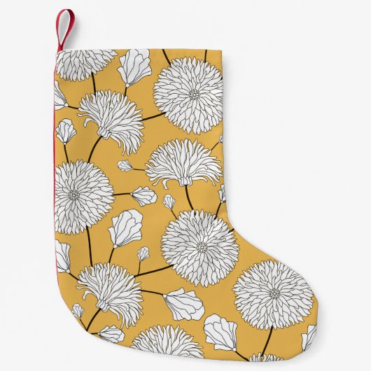 継ぎ目のない花柄。プリントと花。テクスティ スモールクリスマスストッキング (正面)