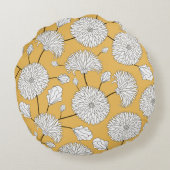 継ぎ目のない花柄。プリントと花。テクスティ ラウンドクッション (裏面)