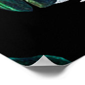 継ぎ目のない花柄。上に白とピンクのユリ ポスター (角)