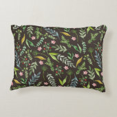 継ぎ目のない花柄。手描き水彩画 アクセントクッション (裏面)