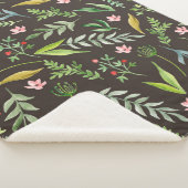 継ぎ目のない花柄。手描き水彩画 シェルパブランケット (3/4)