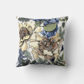 継ぎ目のない花柄。紫陽花、牡丹、ウィルフ クッション (裏面)