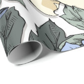 継ぎ目のない花柄。紫陽花、牡丹、ウィルフ ラッピングペーパー (ロールコーナー)