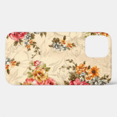 継ぎ目のない花柄(花とクリームバ) Case-Mate iPhoneケース (裏面 (横))