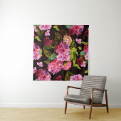 継ぎ目のない花柄。薄暗いとあじさぎ  タペストリー (インサイチュ(横))