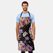 継ぎ目のない花柄。野生の花束w エプロン (着用した状態)