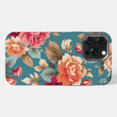 継ぎ目のない花柄 iPhoneケース (裏面横)