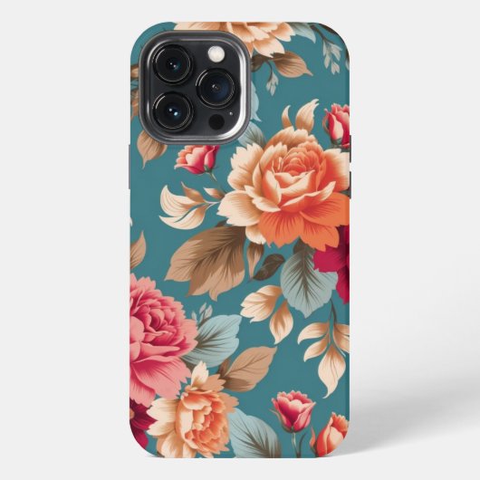 継ぎ目のない花柄 iPhoneケース (裏面)