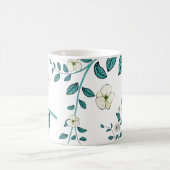 継ぎ目のない花模様 コーヒーマグカップ (中央)