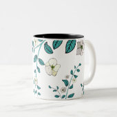 継ぎ目のない花模様 ツートーンマグカップ (正面右)