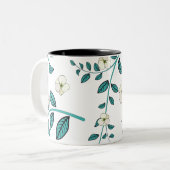 継ぎ目のない花模様 ツートーンマグカップ (正面左)
