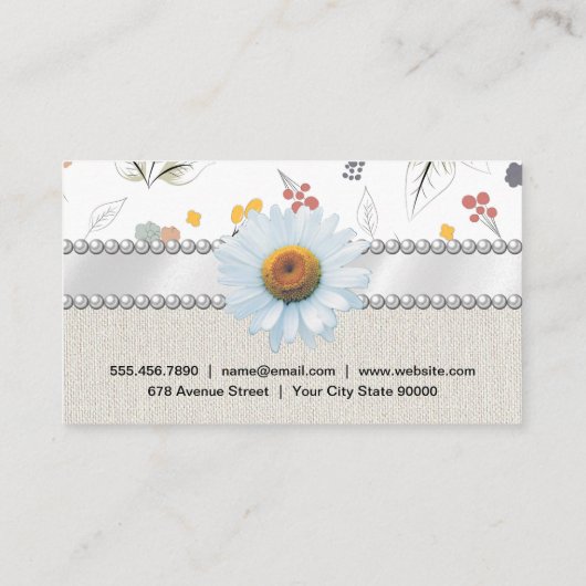 継ぎ目のない花模様 名刺 (裏面)