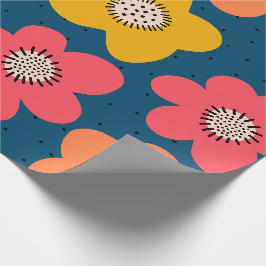 継ぎ目のない花模様。花模様スはっきりしたカンジナビア ラッピングペーパー (角)