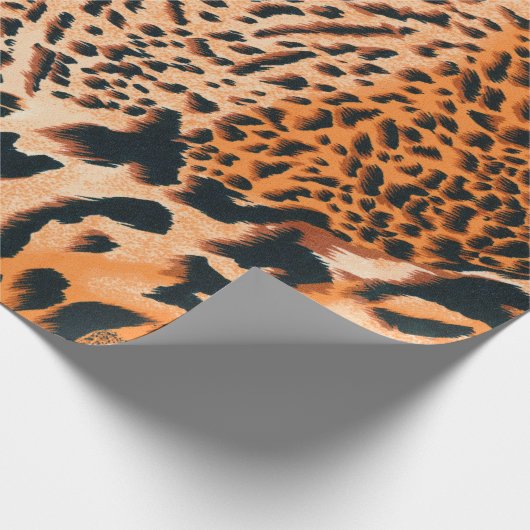継ぎ目のない虎、ヒョウ、ジャガー。シームレスなテキスト ラッピングペーパー (角)
