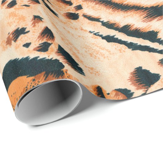 継ぎ目のない虎、ヒョウ、ジャガー。シームレスなテキスト ラッピングペーパー (ロールコーナー)