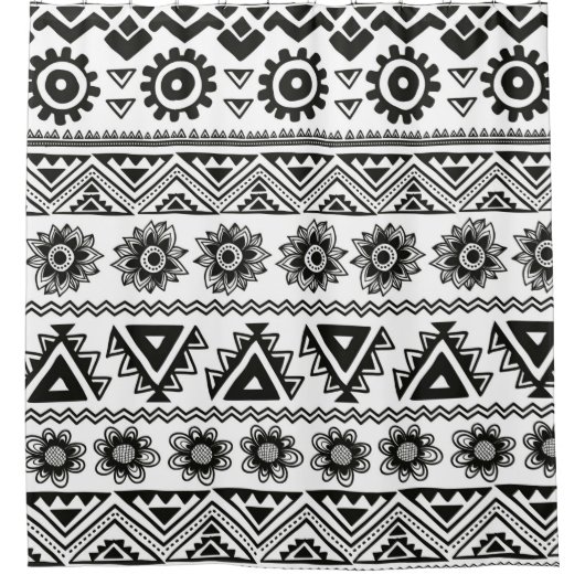 継ぎ目のない部族民族 シャワーカーテン (正面)