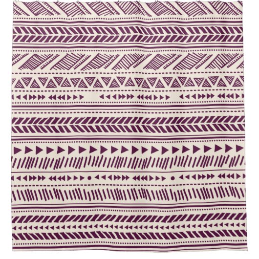 継ぎ目のない部族民族  シャワーカーテン (正面)