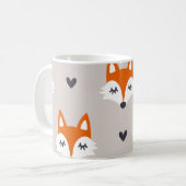 継ぎ目のない顔手書きの繰り返し コーヒーマグカップ (正面左)