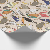 継ぎ目のない鳥パターン ラッピングペーパー (角)