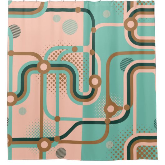 継ぎ目のない2違う色の模様。アブスタ シャワーカーテン (正面)