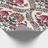 継ぎ目のな伝統的いヨモギ,パターン,フローラ,流れ ラッピングペーパー (角)