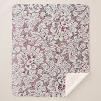 継ぎ目のな素晴らしいビーアの白いエレガンスのレースのテクスチャ シェルパブランケット