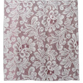 継ぎ目のな素晴らしいビーアの白いエレガンスのレースのテクスチャ シャワーカーテン (正面)