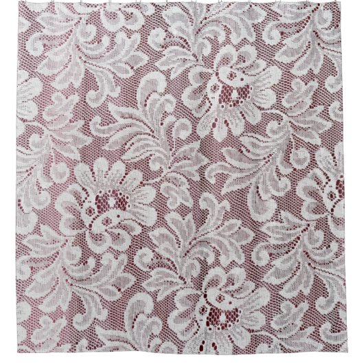 継ぎ目のな素晴らしいビーアの白いエレガンスのレースのテクスチャ シャワーカーテン (正面)