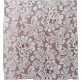 継ぎ目のな素晴らしいビーアの白いエレガンスのレースのテクスチャ シャワーカーテン (正面)