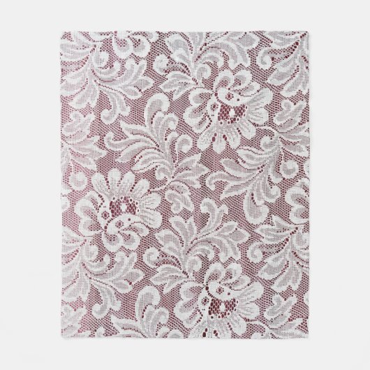 継ぎ目のな素晴らしいビーアの白いエレガンスのレースのテクスチャ フリースブランケット (正面)