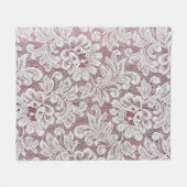 継ぎ目のな素晴らしいビーアの白いエレガンスのレースのテクスチャ フリースブランケット (正面(横))