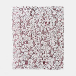 継ぎ目のな素晴らしいビーアの白いエレガンスのレースのテクスチャ フリースブランケット