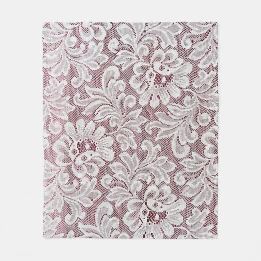 継ぎ目のな素晴らしいビーアの白いエレガンスのレースのテクスチャ フリースブランケット (正面)