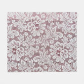 継ぎ目のな素晴らしいビーアの白いエレガンスのレースのテクスチャ フリースブランケット (正面(横))