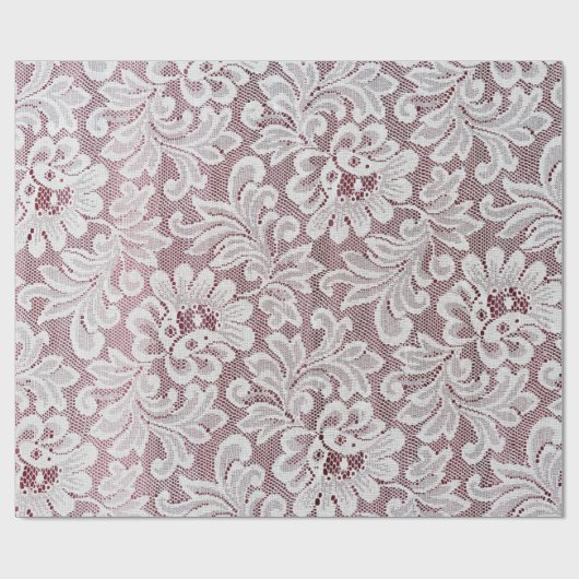 継ぎ目のな素晴らしいビーアの白いエレガンスのレースのテクスチャ ラッピングペーパー (フラット)