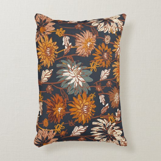 継ぎ目の無いはっきりした紫花菊図 アクセントクッション (正面(垂直))