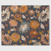 継ぎ目の無いはっきりした紫花菊図 ラッピングペーパー (フラット)