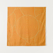 継ぎ目の無いオレンジの装飾的な模様 タペストリー (正面(横))