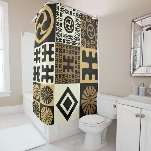 継ぎ目の無いスタイルの模様  シャワーカーテン (インサイチュ)