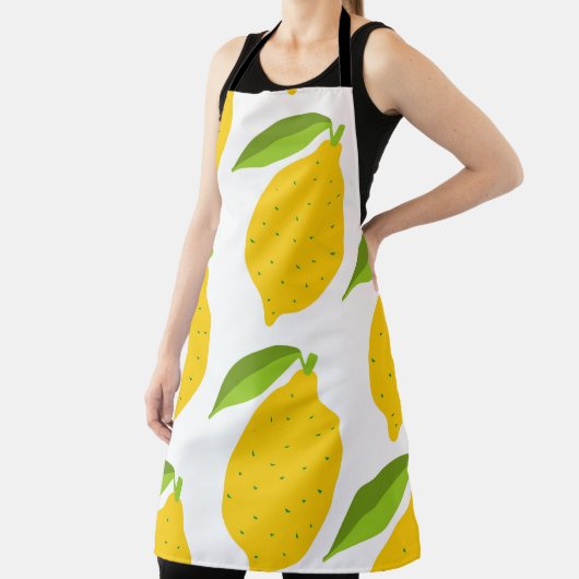 継ぎ目の無い模様に黄色の生レモン エプロン (インサイチュ)