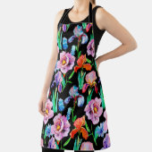 継ぎ目の無い紋様、菖蒲と牡丹の花、和花 エプロン (インサイチュ)