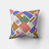 継ぎ目市松模様に無い格子形幾何正方形が並んだ クッション (裏面)